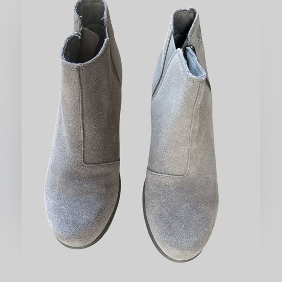 Sorel Evie Zip Leather Quarry/Sea Salt Women's Ankle Boot Size 9.5 - Picture 2 of 9